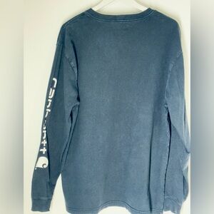 Carhartt Loose Fit Long Sleeve Shirt Distressed Blue Logo Sleeve Mens Medium